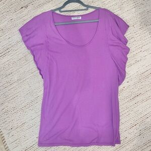 Michael Stars asymmetrical flutter sleeve tee